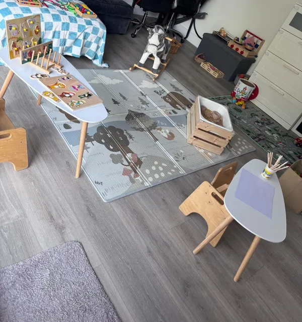 Inside the garden room, viewed from the bi-fold doors